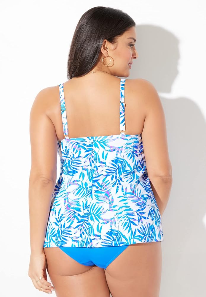 GLOWNY 水着 TANKINI SWIM SET UP Amazon.com: Swimsuits For All Women's Bra Sized Faux Flyaway